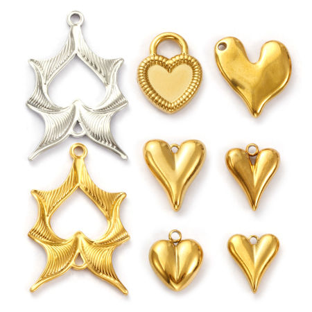 Bild von Umweltfreundlich 304 Edelstahl Valentinstag Charms Bunt Herz