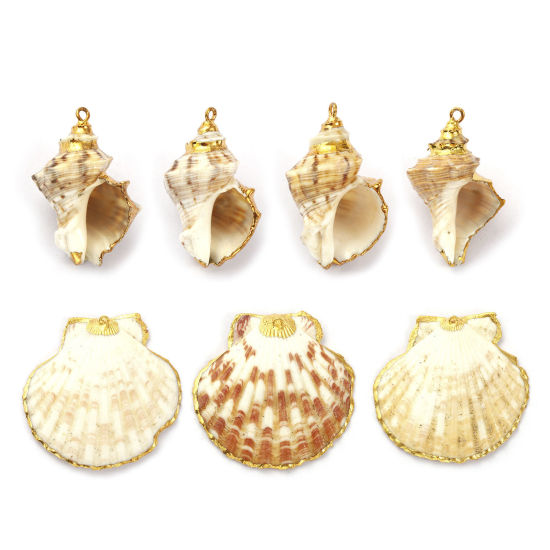Picture of Natural Shell Pendants Gold Plated