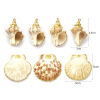Изображение 2 ШТ натуральные ракушки Подвески Позолоченный