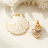 Изображение 2 ШТ натуральные ракушки Подвески Позолоченный