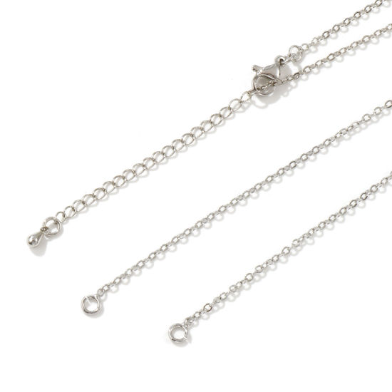 Bild von 2 Strange Umweltfreundlich Messing Exquisit Kreuz Gliederketten Halbfertige Halskette für die Herstellung von handgefertigtem Schmuck Echtgold plattiert 45cm lang, Kettengröße: 1.6mm