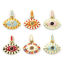 Picture of Eco-friendly Brass & Cubic Zirconia Charms 18K Real Gold Plated Enamel Eye 17mm x 15mm