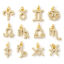 Picture of Eco-friendly Brass Charms 18K Real Gold Plated Zodiac Constellation Micro Pave Clear Cubic Zirconia