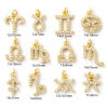 Picture of Eco-friendly Brass Charms 18K Real Gold Plated Zodiac Constellation Micro Pave Clear Cubic Zirconia