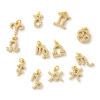 Picture of Eco-friendly Brass Charms 18K Real Gold Plated Zodiac Constellation Micro Pave Clear Cubic Zirconia