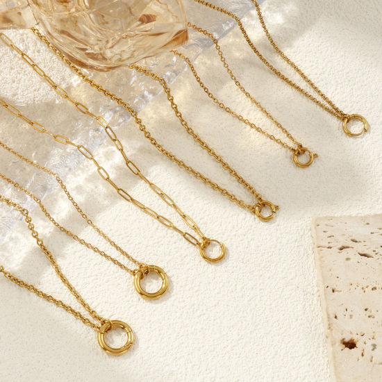 Bild von 18K Echtgold plattiert Halskette, 304 Edelstahl Für Frauen, Minimalistisch Exquisit Geschenk, Umweltfreundliche PVD-Vakuumbeschichtung