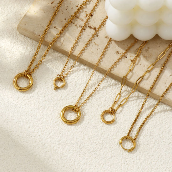 Bild von 18K Echtgold plattiert Halskette, 304 Edelstahl Für Frauen, Minimalistisch Exquisit Geschenk, Umweltfreundliche PVD-Vakuumbeschichtung