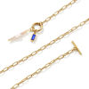 Изображение 18K настоящее золото с покрытием Цепочка зажимов Прямоугольник Ожерелье с подвеской, Нержавеющая сталь 304 и натуральный жемчуг 45см, Для женщин, Белый Камень рождения Барокко подарок, Экологичное вакуумное PVD-покрытие, 1 ШТ