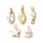 Picture of Brass Charms 18K Gold Plated Geometric Clear Cubic Zirconia