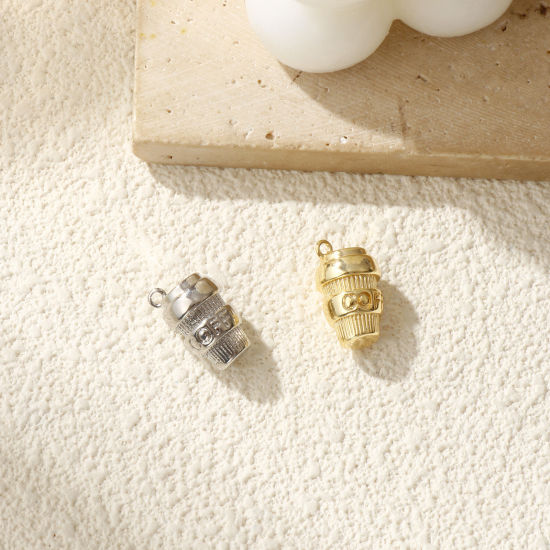 Immagine di 2 Pz Ottone Ciondoli Multicolore Tazza 3D 16mm x 10mm