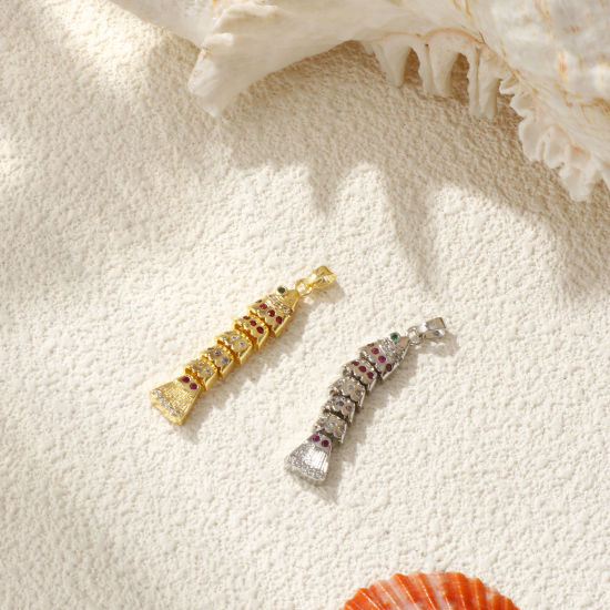 Изображение 1 ШТ Латунь Морские Украшения Подвески Разноцветный Рыба подвижный Разноцветный Искусственный Циркон 4.1см x 0.8см