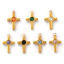 Picture of Vacuum Plating 304 Stainless Steel & Rhinestone Religious Charms Gold Plated Cross 13mm x 8mm