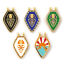 Picture of Eco-friendly Brass Pendants 18K Real Gold Plated Enamel Pentagon 3.5cm x 2.1cm