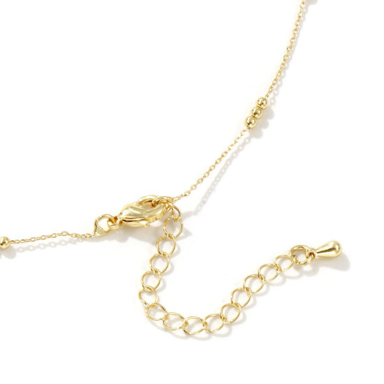 Picture of Real Gold Plated Link Cable Chain Necklace, Brass 40cm(15.7") + 5cm(2"), For Women, Minimalist Exquisite Gift, Eco-friendly