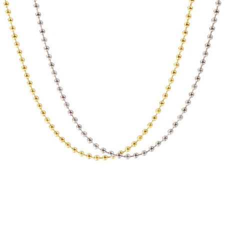 Imagen de 1 Unidad Oro Real Chapado Cadenas de Bola Collares, Latón 40cm + 5cm, Para Mujeres, Polvo Estelar, Minimalista Exquisito Regalo, Respetuoso del Medio Ambiente