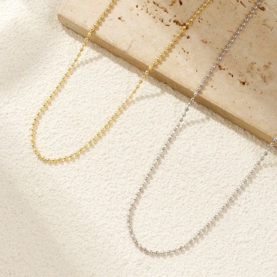 Bild von Echtgold plattiert Kugelkette Kette Halskette, Messing 40cm + 5cm, Für Frauen, Sternenstaub, Minimalistisch Exquisit Geschenk, Umweltfreundlich