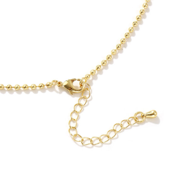 Bild von Echtgold plattiert Kugelkette Kette Halskette, Messing 40cm + 5cm, Für Frauen, Sternenstaub, Minimalistisch Exquisit Geschenk, Umweltfreundlich