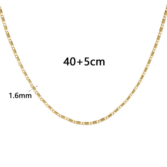 Bild von Echtgold plattiert DE Gaulle Kette Halskette, Messing 40cm + 5cm, Für Frauen, Minimalistisch Exquisit Geschenk, Umweltfreundlich