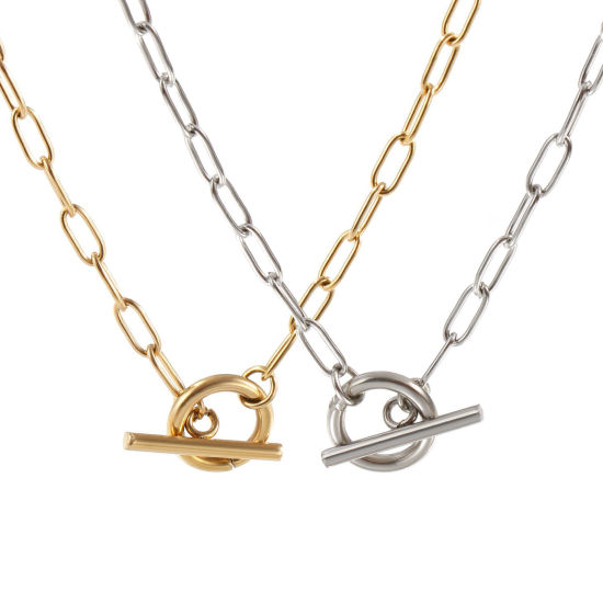 1 本 多色 ペーパークリップチェーン ネックレス、 304ステンレス鋼 45cm、 女性のため、 ミニマリスト 素敵 プレゼント、 エコフレンドリー、 の画像