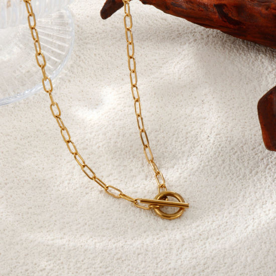 1 本 多色 ペーパークリップチェーン ネックレス、 304ステンレス鋼 45cm、 女性のため、 ミニマリスト 素敵 プレゼント、 エコフレンドリー、 の画像