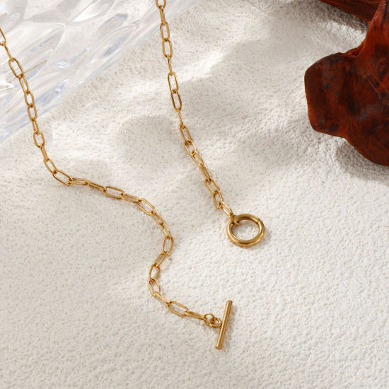 1 本 多色 ペーパークリップチェーン ネックレス、 304ステンレス鋼 45cm、 女性のため、 ミニマリスト 素敵 プレゼント、 エコフレンドリー、 の画像