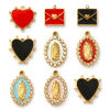 Picture of Eco-friendly PVD Vacuum Plating 304 Stainless Steel & Cubic Zirconia Charms 18K Real Gold Plated Enamel