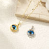 Picture of Eco-friendly Brass Charm Pendant Real Gold Plated Blue Round Eye 20mm x 13mm