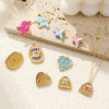 Picture of Eco-friendly PVD Vacuum Plating 304 Stainless Steel Charms 18K Real Gold Plated Enamel