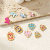 Picture of Eco-friendly PVD Vacuum Plating 304 Stainless Steel Charms 18K Real Gold Plated Enamel