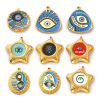 Picture of Eco-friendly PVD Vacuum Plating 304 Stainless Steel Religious Charms 18K Real Gold Plated Enamel Evil Eye