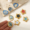 Picture of Eco-friendly PVD Vacuum Plating 304 Stainless Steel Religious Charms 18K Real Gold Plated Enamel Evil Eye