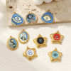 Picture of Eco-friendly PVD Vacuum Plating 304 Stainless Steel Religious Charms 18K Real Gold Plated Enamel Evil Eye