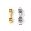 Bild von Umweltfreundlich Messing Sport Steckverbinder Charms Anhänger Echtgold plattiert Hantel Message " Super " 3D 19.5mm x 5mm