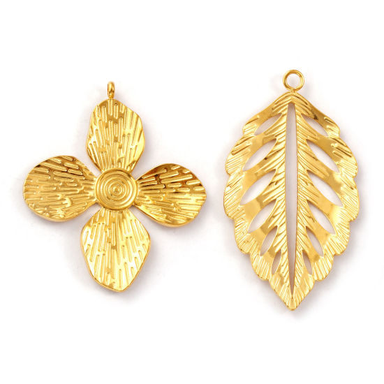 Immagine di 1 Pz Placcatura Sottovuoto PVD Ecologica 304 Acciaio Inossidabile Ciondoli Pendenti 18K Vero Oro Placcato