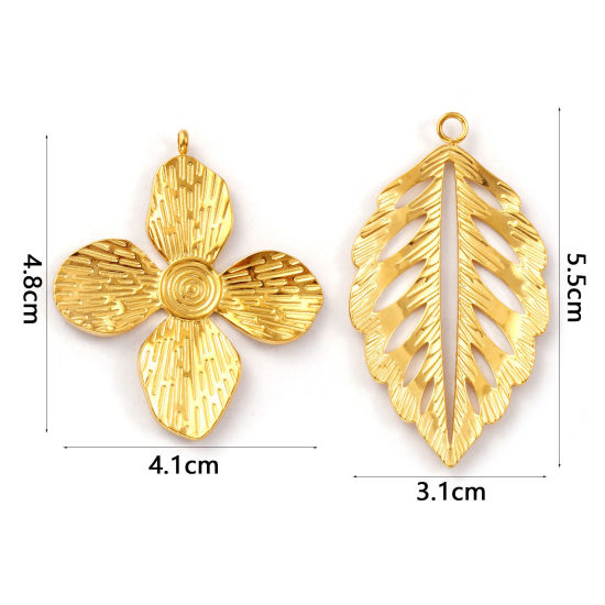 Immagine di 1 Pz Placcatura Sottovuoto PVD Ecologica 304 Acciaio Inossidabile Ciondoli Pendenti 18K Vero Oro Placcato