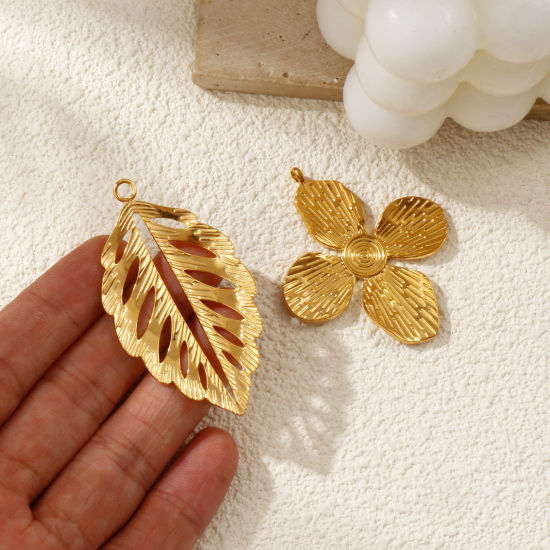 Immagine di 1 Pz Placcatura Sottovuoto PVD Ecologica 304 Acciaio Inossidabile Ciondoli Pendenti 18K Vero Oro Placcato