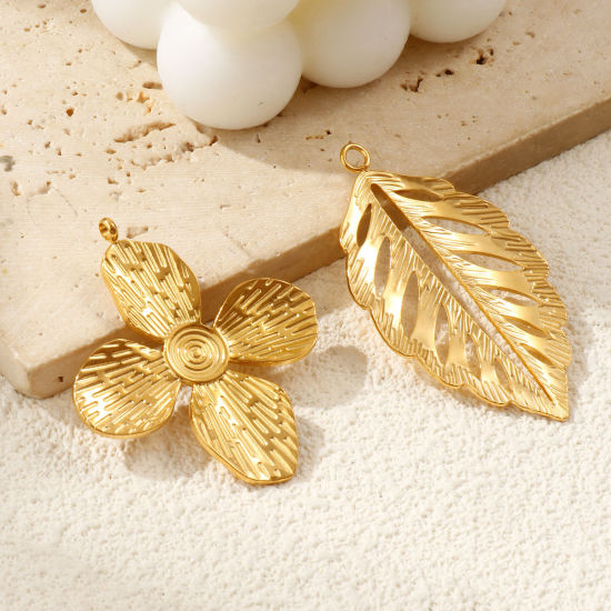 Immagine di 1 Pz Placcatura Sottovuoto PVD Ecologica 304 Acciaio Inossidabile Ciondoli Pendenti 18K Vero Oro Placcato