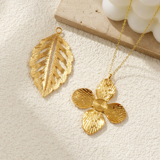 Immagine di 1 Pz Placcatura Sottovuoto PVD Ecologica 304 Acciaio Inossidabile Ciondoli Pendenti 18K Vero Oro Placcato