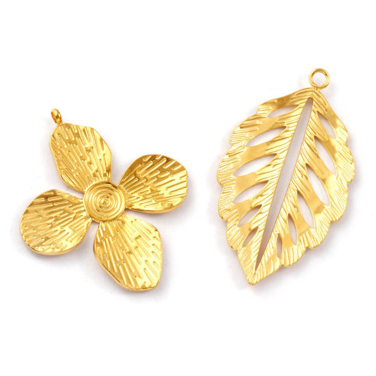 Immagine di 1 Pz Placcatura Sottovuoto PVD Ecologica 304 Acciaio Inossidabile Ciondoli Pendenti 18K Vero Oro Placcato