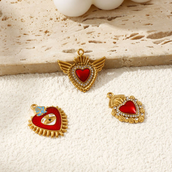 Изображение 1 ШТ Экологичное вакуумное PVD-покрытие 304 Нержавеющая Сталь религия Подвески 18K позолоченный С Эмалью