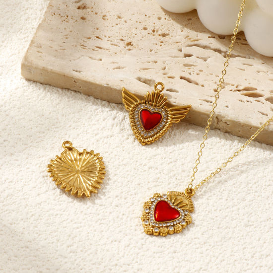 Изображение 1 ШТ Экологичное вакуумное PVD-покрытие 304 Нержавеющая Сталь религия Подвески 18K позолоченный С Эмалью