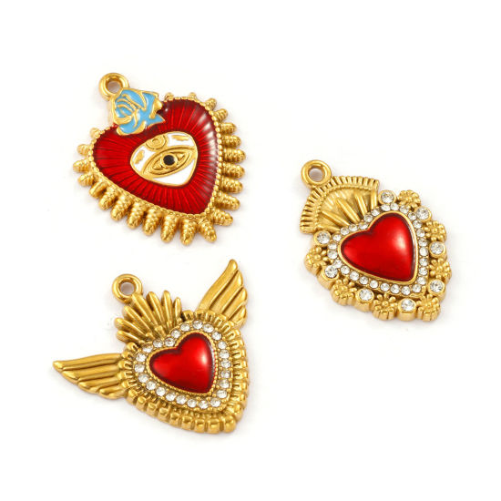 Изображение 1 ШТ Экологичное вакуумное PVD-покрытие 304 Нержавеющая Сталь религия Подвески 18K позолоченный С Эмалью