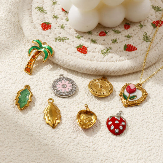 Изображение 1 ШТ Экологичное вакуумное PVD-покрытие 304 Нержавеющая Сталь Подвески Разноцветный С Эмалью