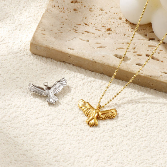 Изображение 2 ШТ Экологичное вакуумное PVD-покрытие 304 Нержавеющая Сталь Подвески Разноцветный Орел 20мм x 13.5мм