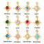 Picture of Brass & Cubic Zirconia Birthstone Charms 18K Gold Plated Star Mini 10.5mm x 8.5mm