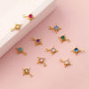 Изображение 2 ШТ Латунь+ Искусственный Циркон Камень рождения Подвески 18K позолоченный Звезда Мини 10.5мм x 8.5мм
