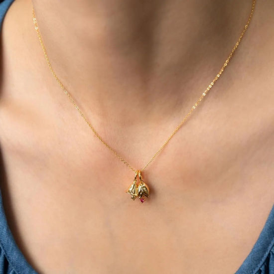 Picture of Eco-friendly Brass & Cubic Zirconia Birthstone Charms 18K Real Gold Plated Flower