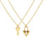 Picture of 18K Real Gold Plated Link Cable Chain Lovers Lock & Key Pendant Charm Necklace, Brass 46cm(18.1") + 6cm(2.4"), For Women, Stylish Exquisite Gift, Eco-friendly