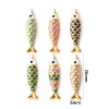 Picture of Eco-friendly PVD Vacuum Plating 304 Stainless Steel Ocean Jewelry Charms 18K Gold Plated Enamel Fish Animal Pearlized 26mm x 6mm