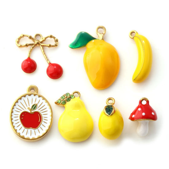 Immagine di 2 Pz Placcatura Sottovuoto PVD Ecologica 304 Acciaio Inossidabile Ciondoli 18K Vero Oro Placcato Smalto